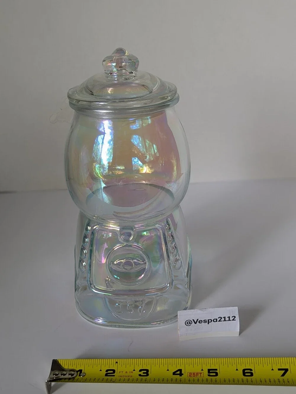 Target Bullseye Playground Summer Gumball Machine Iridescent Glass Candy Jar